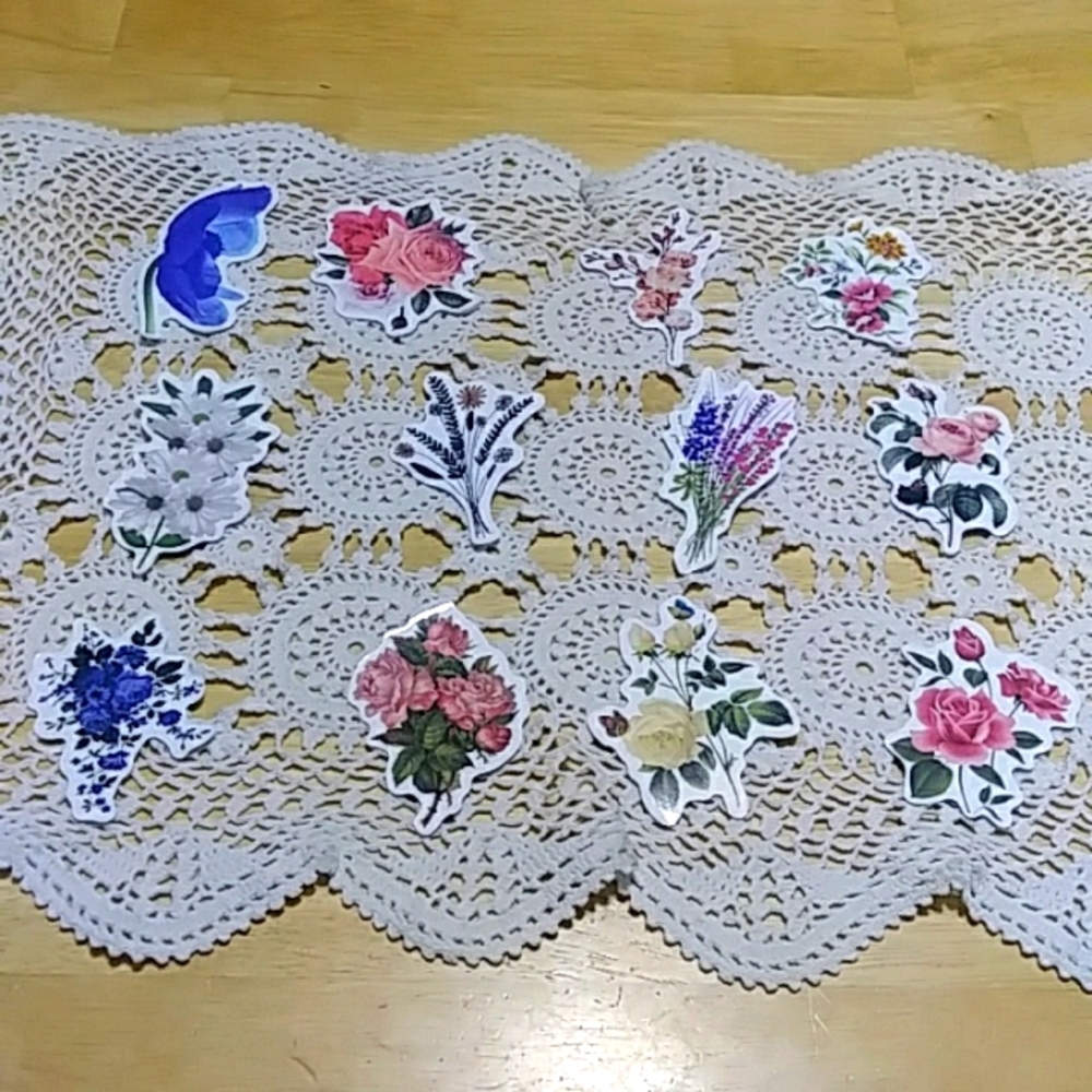 Floral  Stickers locker, scrapbook, crafts  stickers, roses, flowers